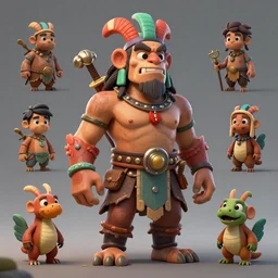 A boss, wiracocha andes god, character design,  in the style of Rayman legends and michael ancel and  Ruan Jia and Mandy Jurgens and Greg Rutkowski, trending on Artstation, award winning, unreal engine, octane render W 1024