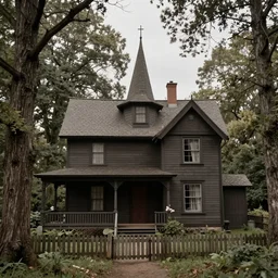 (((((1950s witches cottage in the woods . muted colors.))))) by Jean-Baptiste Monge !!!!!!!!!!!!!!!!!!!!!!!!!!!