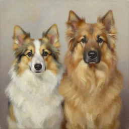 قطتان, oil painting