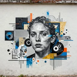 untitled mixed media, Fine Art, Mural, graffiti, Modern Art