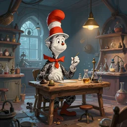 4K concept art of a wizards laboratory, digital art by Dr Seuss, masterpiece trending on artstation