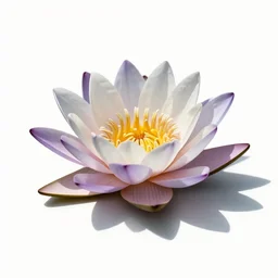 sleepy water lily, high detail photograph, full body, isolated on a pure white background, centered, entire subject in frame, sharp focus, soft studio lighting