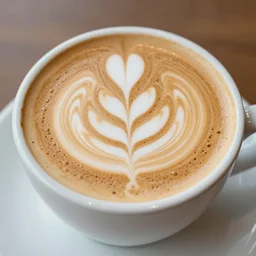 photo of a cup of coffee with margot robbie latte art, highly detailed