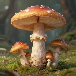 a detailed mushroom creature