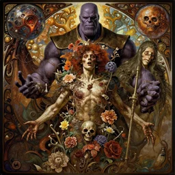 the platonic ideal of bladerunner 2 0 4 9, flowers and opium cletus kasady ultimate carnage thanos dementor wild hunt doctor manhattan chtulu nazgul mandelbulb davinci, d & d, fantasy, ego death, detailed, intricate, hyperrealism, intense, scary, decay, art by artgerm and greg rutkowski and alphonse mucha