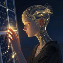portrait of a solar powered idiot turning off at night, intricate, elegant, glowing lights, highly detailed, digital painting, artstation, concept art, smooth, sharp focus, illustration, art by wlop, mars ravelo and greg rutkowski