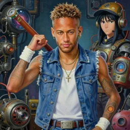 surreal gouache painting, by yoshitaka amano, by ruan jia, by conrad roset, by good smile company, detailed anime 3 d render of a neymar using a kame hame ha, portrait, cgsociety, artstation, rococo mechanical and digital and electronic, dieselpunk atmosphere