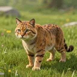 a 3 d render of a bobcat in grass, video game, octane render, highly detailed, next gen console,