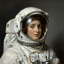 portrait of women in astronaut helmets an ancient human species, single person, by bouguereau