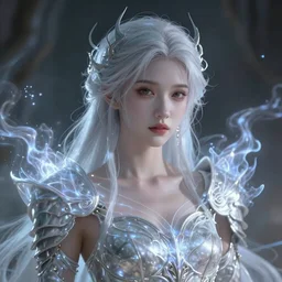 a photographic portrait of an attractive young girl, partially clothed in ethereal armor, surrounded by faint whisps of plasma, emitting psychic powers, beautiful bone structure, perfectly proportioned face, perfect eyes, intricate, elegant, highly detailed, hyper detailed, trending on tumblr, by artgerm, by loish, fantasy scene, fantasy aesthetic, trending on Artstation