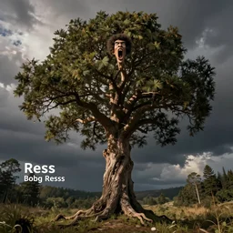 screaming bob ross looks like a tree