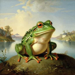 Pepe the frog in Napoleon Crossing the Alps by Jacques-Louis David