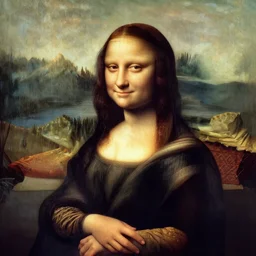 A portrait of Harry Potter in the style of The Mona Lisa