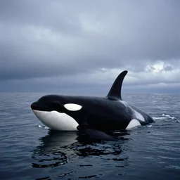 a photo of a crawdaunt orca in its natural habitat, kodak ektachrome e 1 0 0 photography