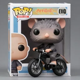 rat riding ooze funko pop, photorealistic, highly detailed