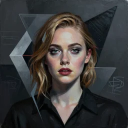 Elle Fanning in Phantasy Star Universe picture by Sachin Teng, asymmetrical, dark vibes, Realistic Painting , Organic painting, Matte Painting, geometric shapes, hard edges, graffiti, street art:2 by Sachin Teng:4