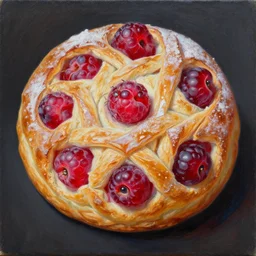 intricate five gooseberry struedel by pablo picasso, oil on canvas, hdr, high detail, photo realistic, hyperrealism, matte finish, high contrast, 3 d depth, centered, masterpiece, vivid and vibrant colors, enhanced light effect, enhanced eye detail, artstationhd