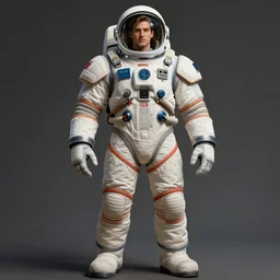 male, space suit, character sheet, concept art, stylized, large shoulders, large torso, long thin legs, exaggerated proportions, concept design