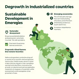 Degrowth in industrialized countries and sustainable development in emerging economies while going through peak oil