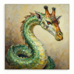 hydra with the head of a giraffe painting