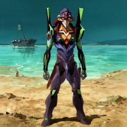 a fantasy pirate stands beside his wrecked spelljammer at the bottom of a dried - up lake in a turquoise desert beneath a starless night sky, evangelion, kyoto animation still, intricately detailed features, digital painting, yoshiyuki sadamoto