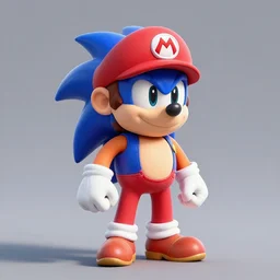a 3 d render of mario wearing a sonic suit
