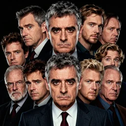 armageddon movie poster with all characters faces swapped with rowan atkinson, high detail, realistic, 4 k