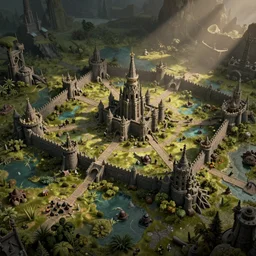 d & d battle map, swamp fortress