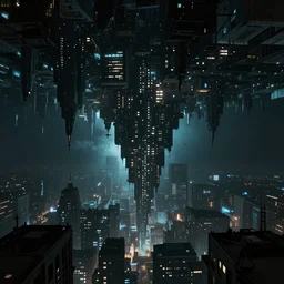 inception lovecraft city underground another inverted upside down above, artstation, cinematic dark lighting