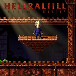Hellraiser Silent Hill rusty platforms as a Sega Mega Drive Genesis sidescroller game