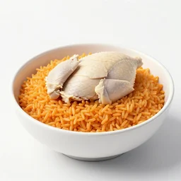 orange rice and white chicken