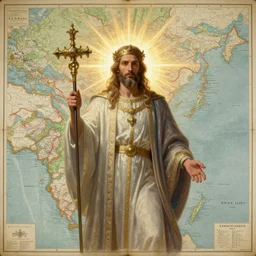 a detailed vintage map showing the location of god, cartography
