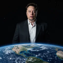 a cinematic scene of elon musk finally discovering the earth is flat