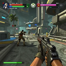 screenshot of gameplay from a desielpunk retrofuturistic fps video game on the xbox 3 6 0 in the style of metal gear in the style of call of duty trending on artstation deviantart pinterest detailed realistic hd 8 k high resolution
