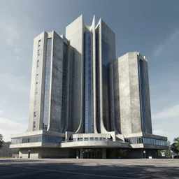 concept art of soviet brutalism temple, cocnrete and glass, by le corbusier and victor enrich, octane redner, cryengine