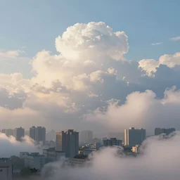 a beautiful painting of a serene city of soft clouds, unreal engine, 8 k, high quality, high definition