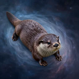 an otter floating in a nebula,lost,endless,digital art,ultra realistic,ultra detailed,art by greg rutkowski,hyperdetailed,detailed face,professional lighting,3 point lighting,4k