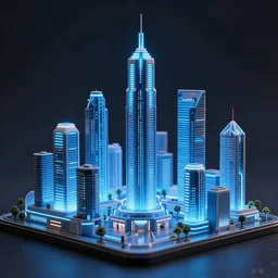 professional 3 5 mm photograph of a futuristic city with blue neon light,