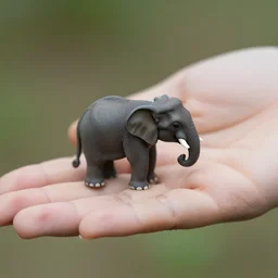 hand holding a tiny elephant