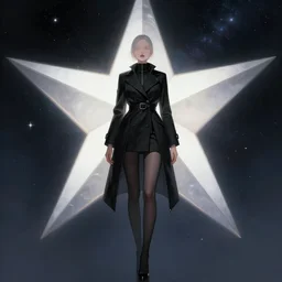 lady in black coat and pantyhose in cosmic horror style, giant star, highly detailed, digital painting, artstation, concept art, smooth, clear focus, illustration, unreal engine 5, 8 k, works by ross tran, greg rutkowski and edgar maxence