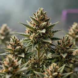 the infinite arts of the weed buds by mia brownell, very detailed, maximalism, ambient occlusion, volumetric light, atmospheric haze, hyper realism, futuristic but colorful shading, cinematic composition, realistic render, photography, wide shot