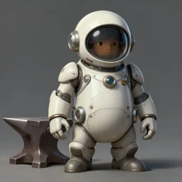portrait of a futuristic space dwarf, no helmet, next to an anvil, full body, artstation, elegant, highly detailed, digital painting, concept art, smooth, sharp focus, illustration, art by studio ghibli, fujita goro, atey ghailan, tom whalen, jean giraud 8 k