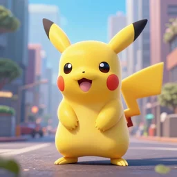 pikachu in a city, ultra realistic