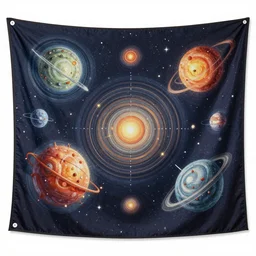 solar system medieval tapestry,