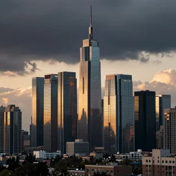a city skyline, blade runner, cyberpunk, modernism, ridley scott, lifelike photography