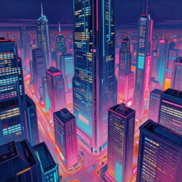 painting of a modern cyberpunk city, neon colors, fine details, magali villeneuve, artgerm, rutkowski, wlop jeremy lipkin and giuseppe dangelico pino and michael garmash and rob rey and tsutomu nihei