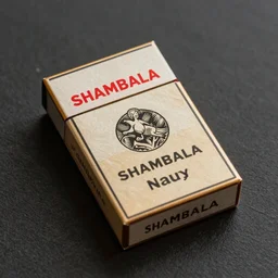 design for a vintage cigarette pack from shambala