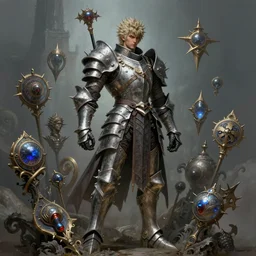 fantasy character portrait, spiky armor male knight, ultra realistic, wide angle, intricate details, the fifth element artifacts, highly detailed by peter mohrbacher, hajime sorayama, wayne barlowe, boris vallejo, aaron horkey, gaston bussiere, craig mullins