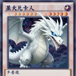 blue eyes white dragon card from yu - gi - oh, high detail