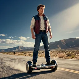 tom cruise as marty mcfly in back to the future, hoverboard